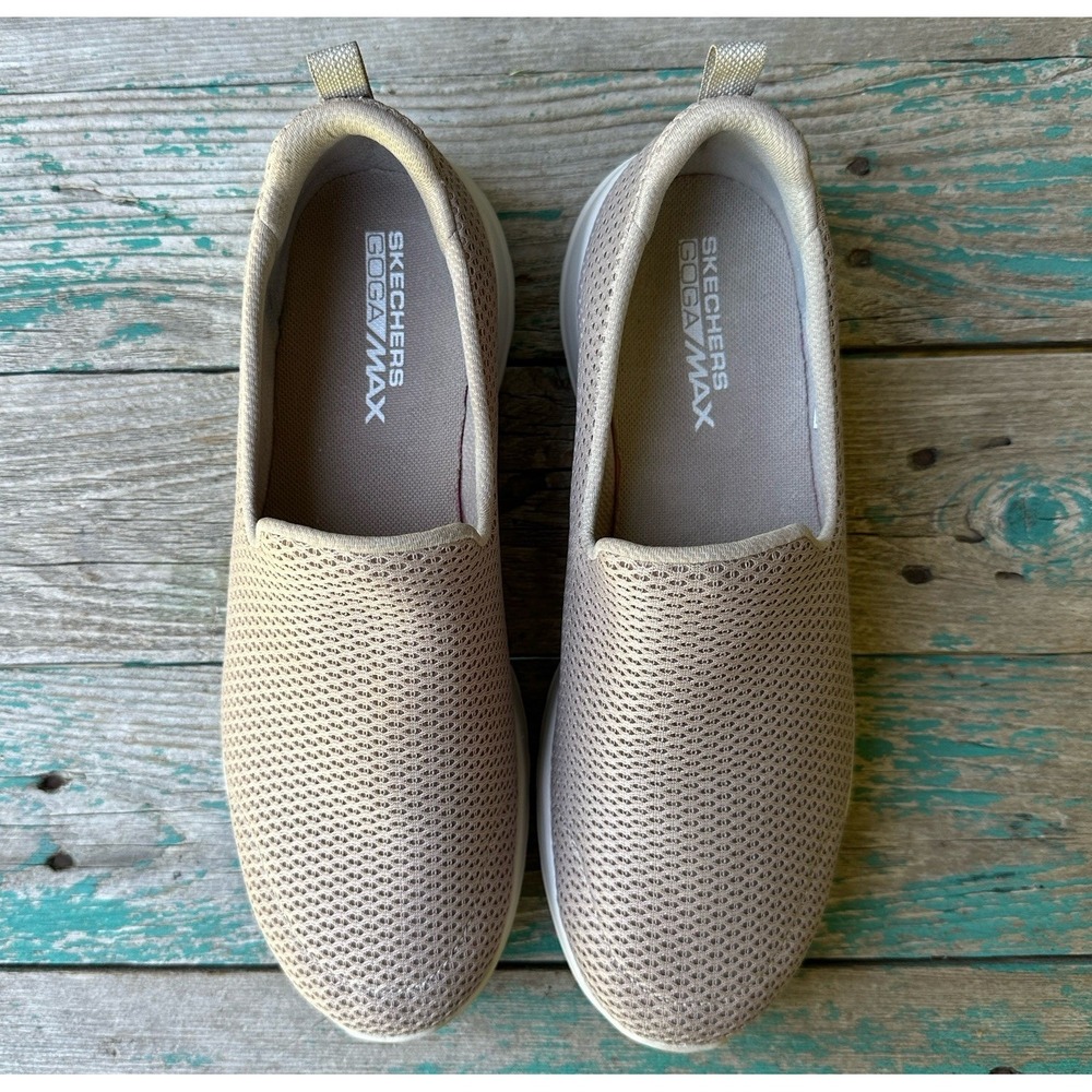 Skechers Gowalk‎ Joy Shoes Women's 8.5 US Taupe Slip On Mesh Goga Max Sneakers